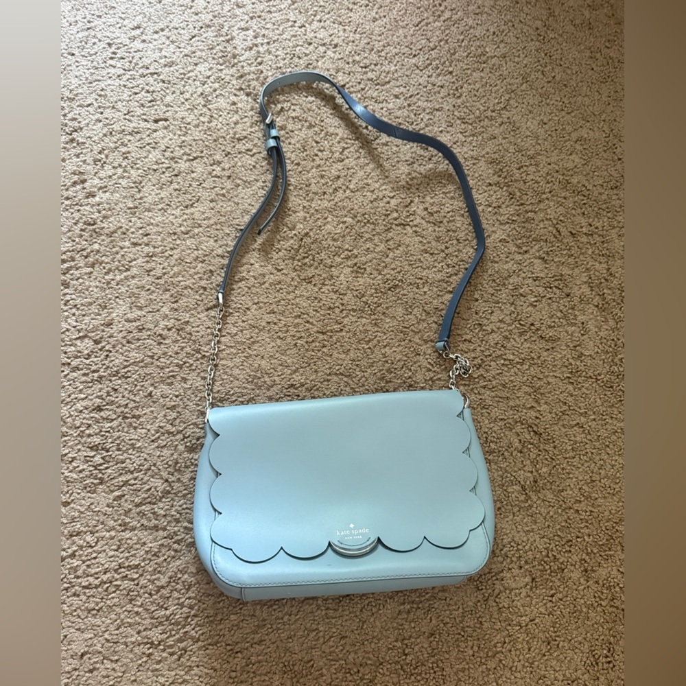 Kate Spade Blue Magnolia Street Izabella Scalloped Crossbody Purse